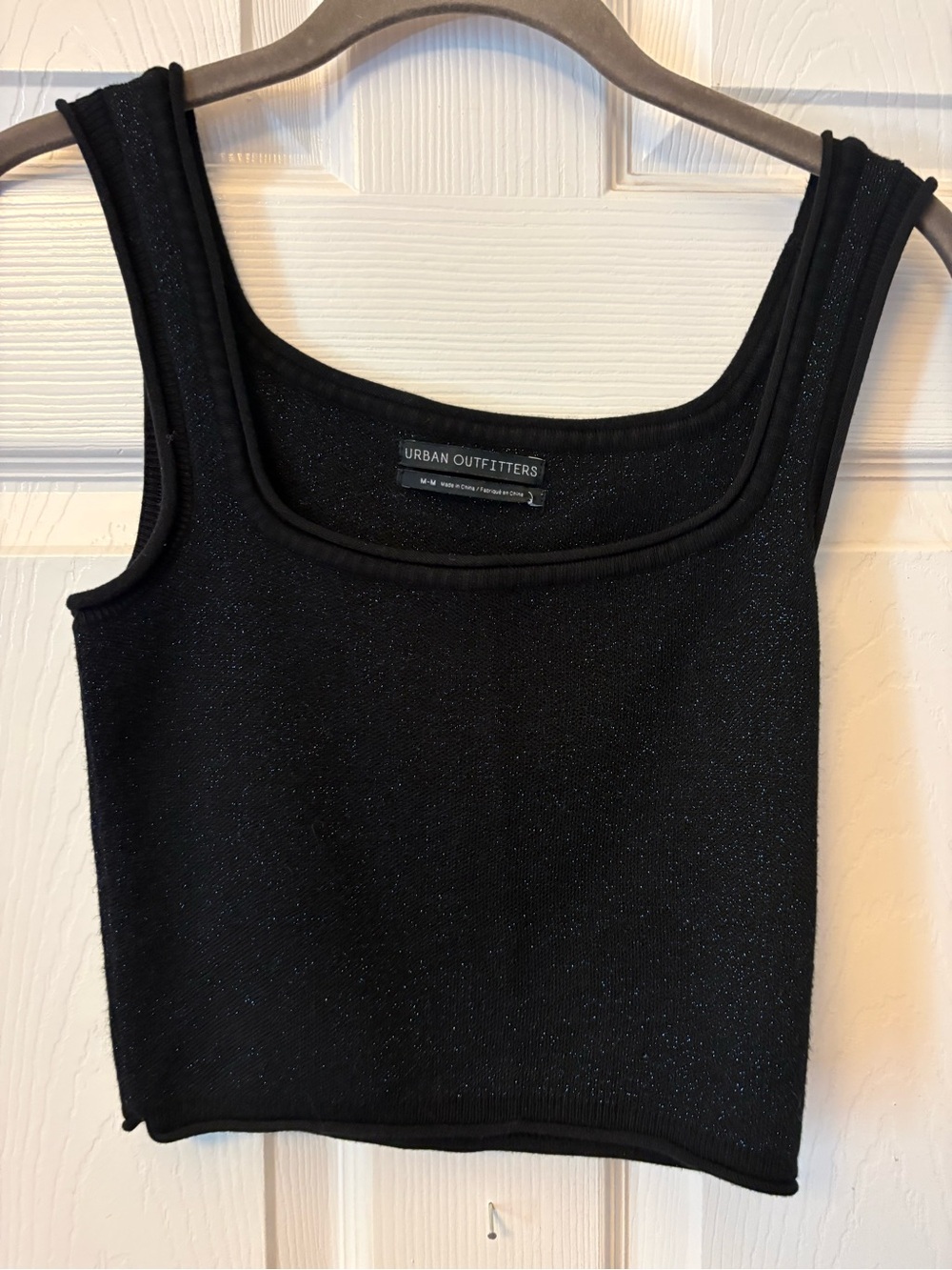 Urban Outfitters Black Sparkle Crop Tank
